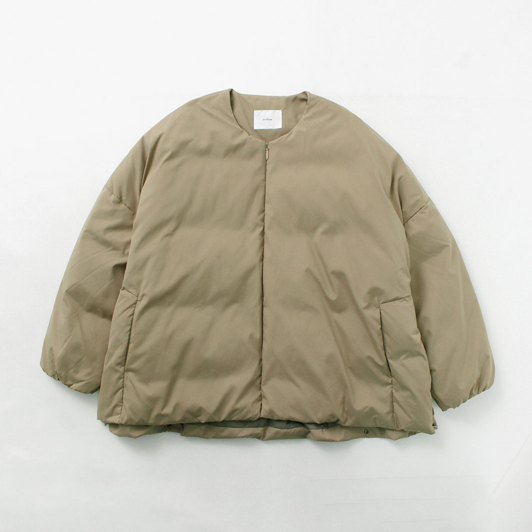 MIFFEW(ミフュー)ノーカラー オーバーダウンジャケット