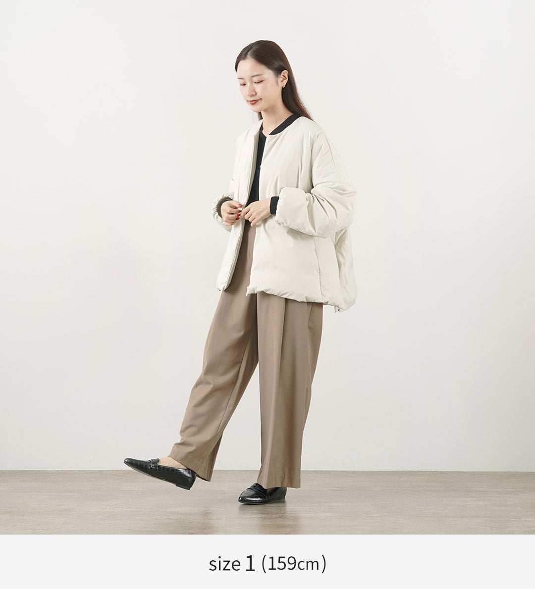 MIFFEW(ミフュー)ノーカラー オーバーダウンジャケット