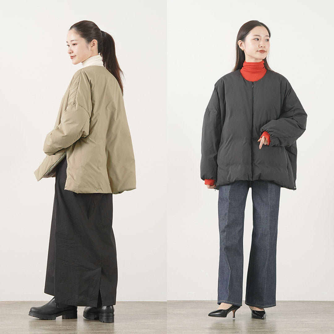 MIFFEW(ミフュー)ノーカラー オーバーダウンジャケット