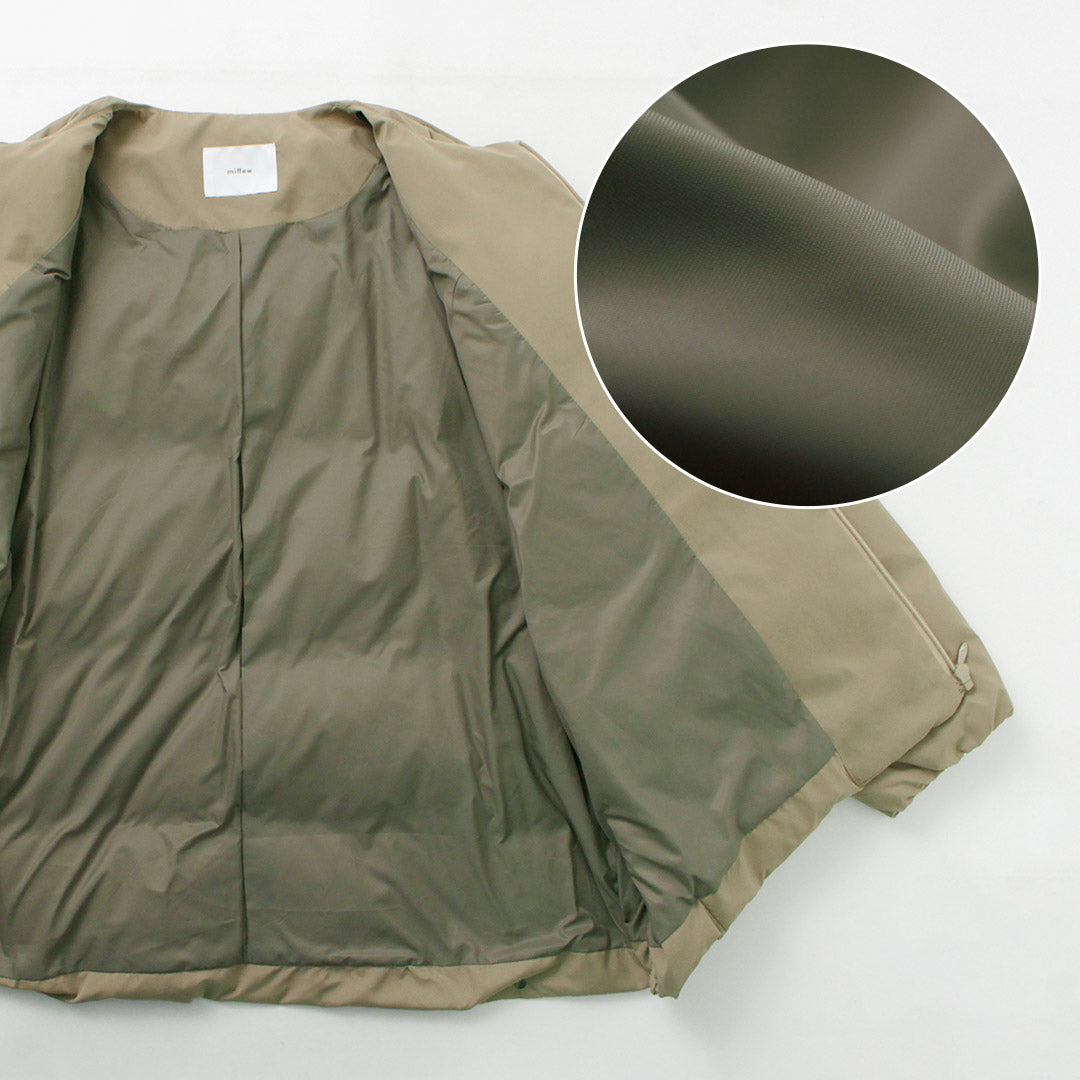 MIFFEW(ミフュー)ノーカラー オーバーダウンジャケット