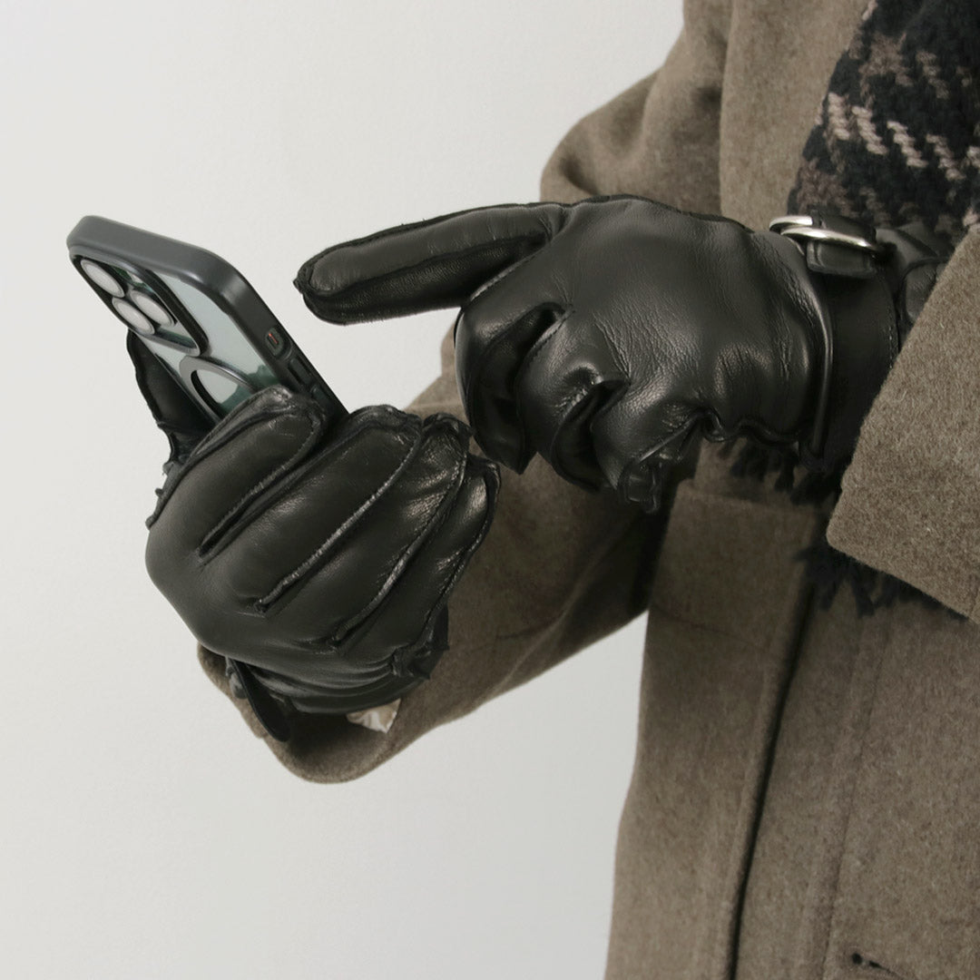 GLOVES(グローブス) メンズ タッチ ラムスキン リングベルト グローブ