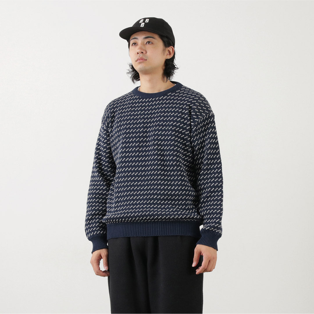 BINGHAMTON KNITTING COMPANY(ビンガムトンニッティングカンパニー) バーズアイ クルーニット