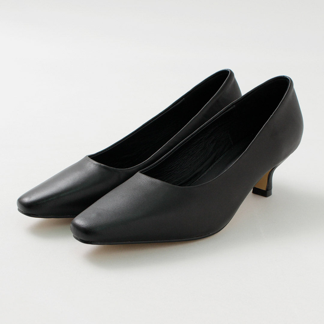 【30%OFF】REMME(レメ) ポインテッド スクエア ヒールパンプス
