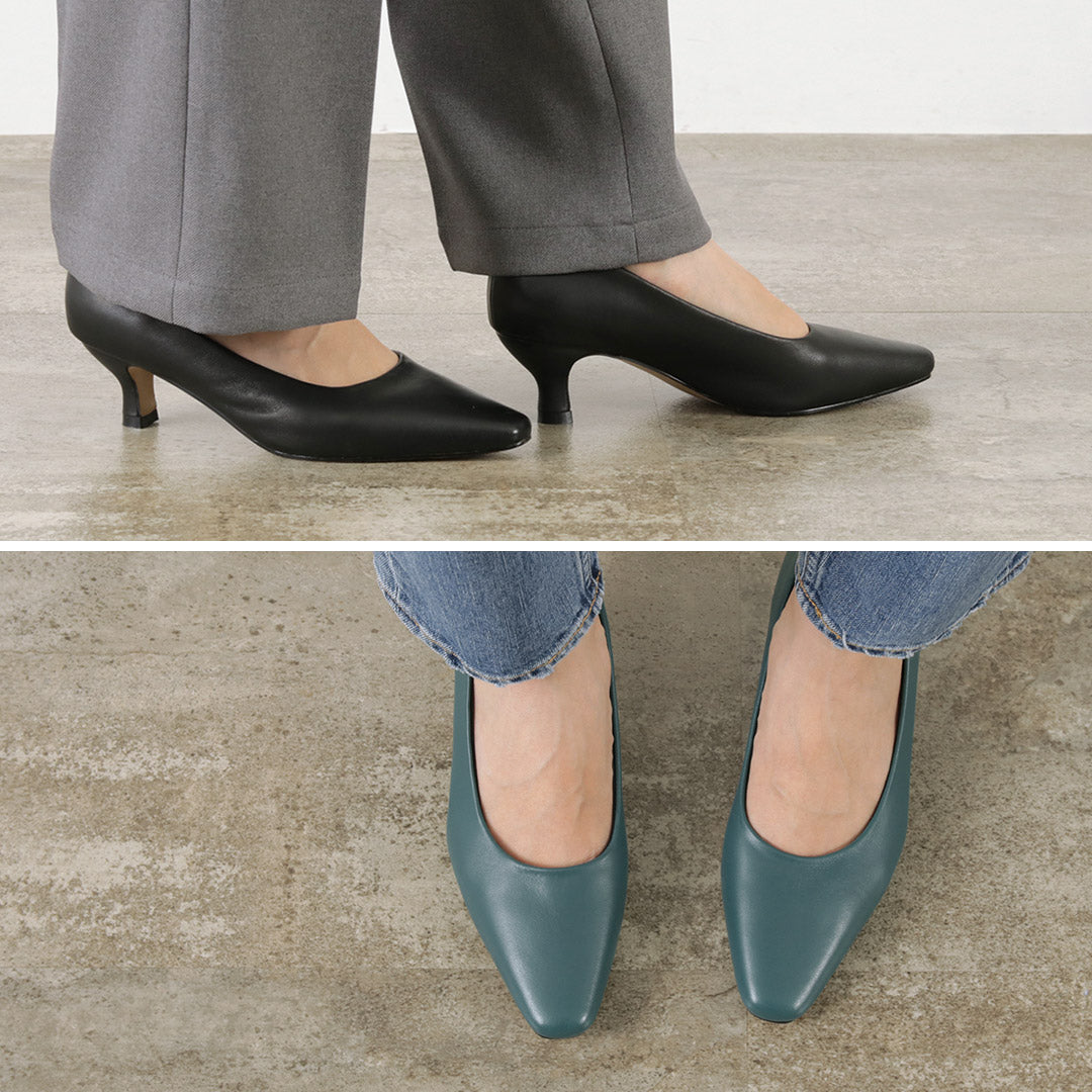 【30%OFF】REMME(レメ) ポインテッド スクエア ヒールパンプス