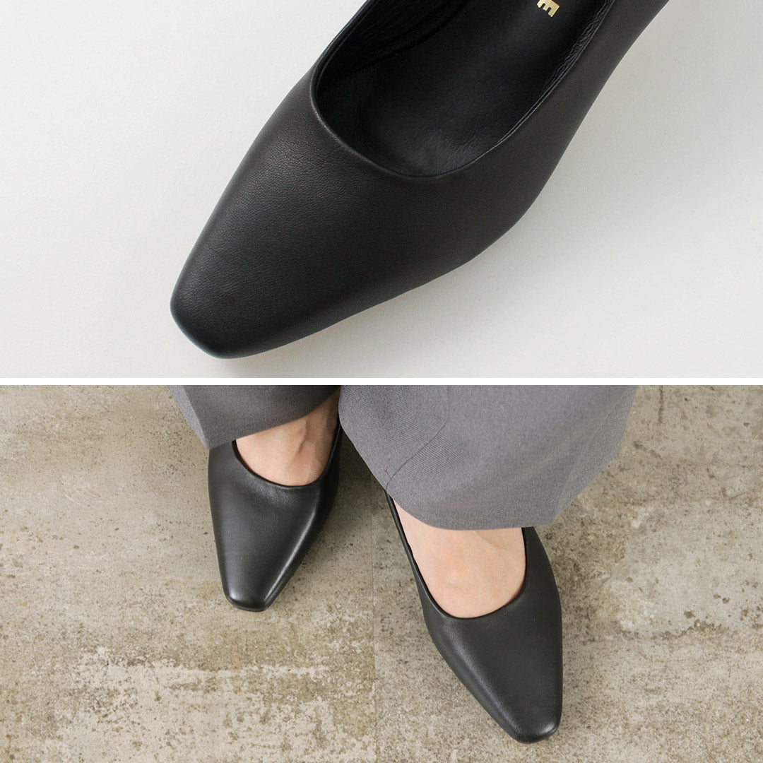 【30%OFF】REMME(レメ) ポインテッド スクエア ヒールパンプス