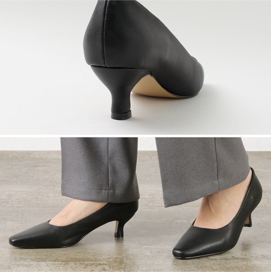 【30%OFF】REMME(レメ) ポインテッド スクエア ヒールパンプス