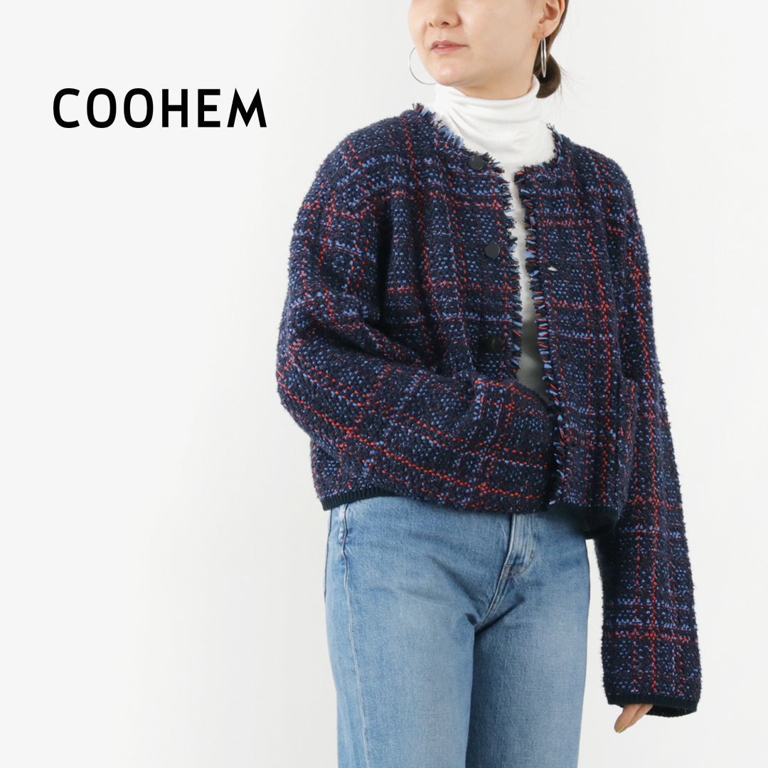 COOHEM(コーヘン) チェックツイード カーディガン