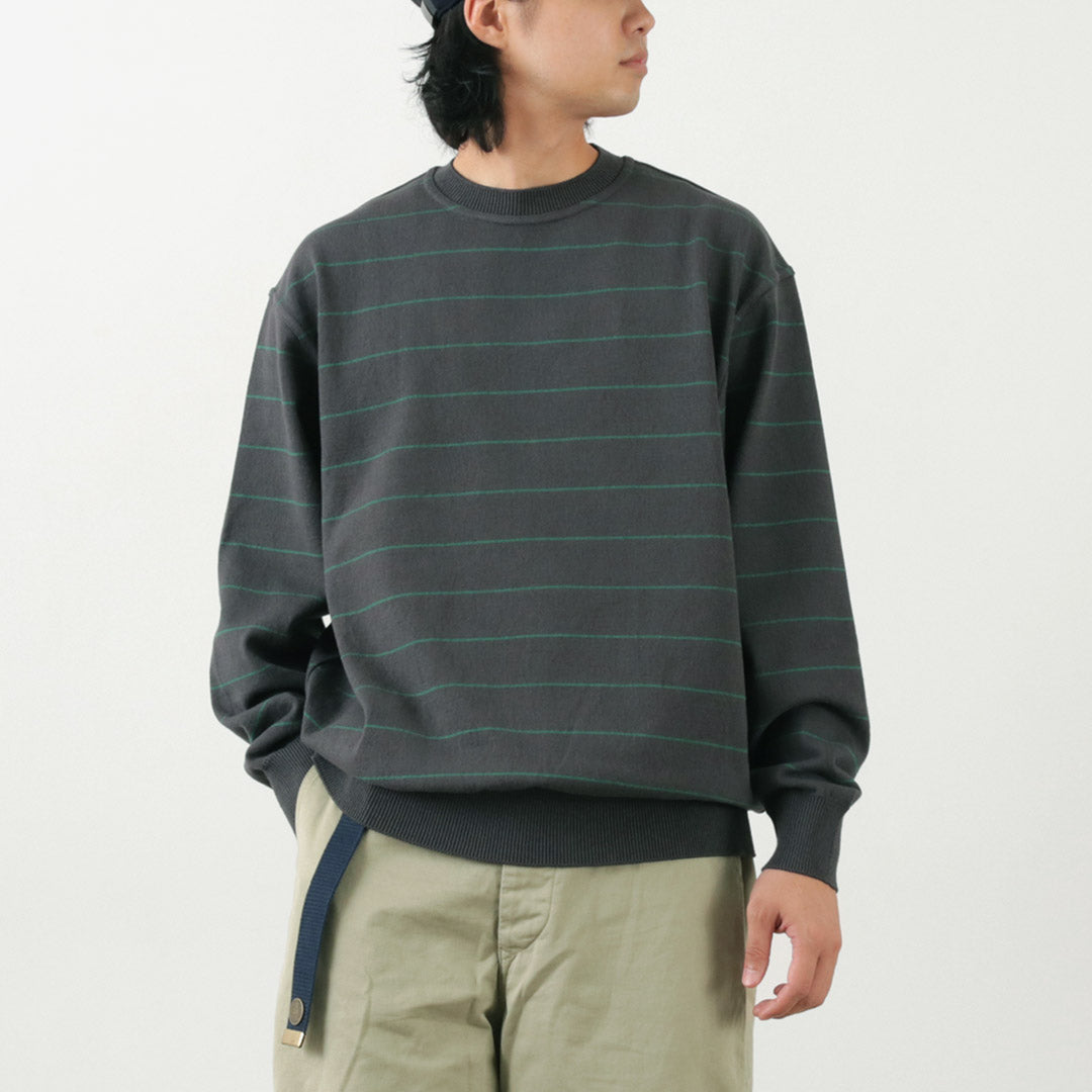 【20%OFF】YONETOMI NEW BASIC(ヨネトミニューベーシック) ウェーブコットン ニットプルオーバー ボーダー