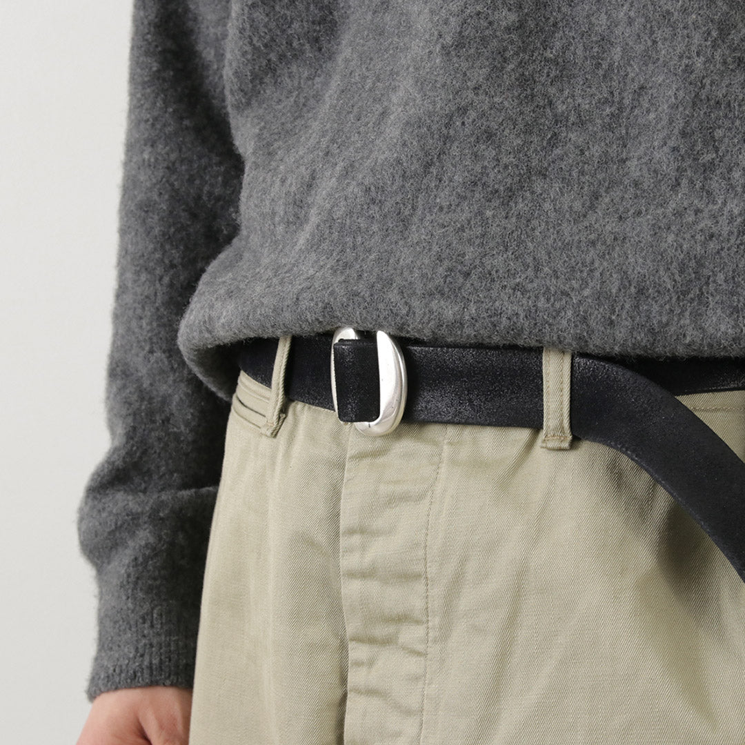 【50%OFF】ORCIANI(オルチアーニ) ハンティングダブルスエード&レザー ベルト S字バックル