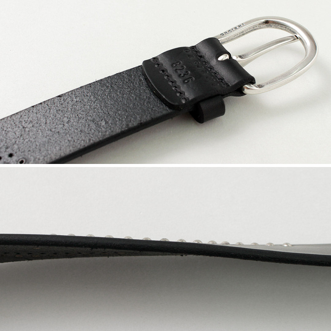 【50%OFF】ORCIANI(オルチアーニ) ブルソフト レザーベルト マイクロスタッズ