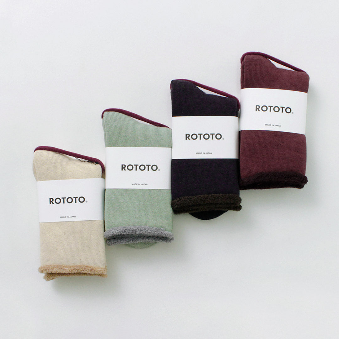 ROTOTO(ロトト) ダブルフェイス コージー スリーピングソックス エクストラファインメリノ