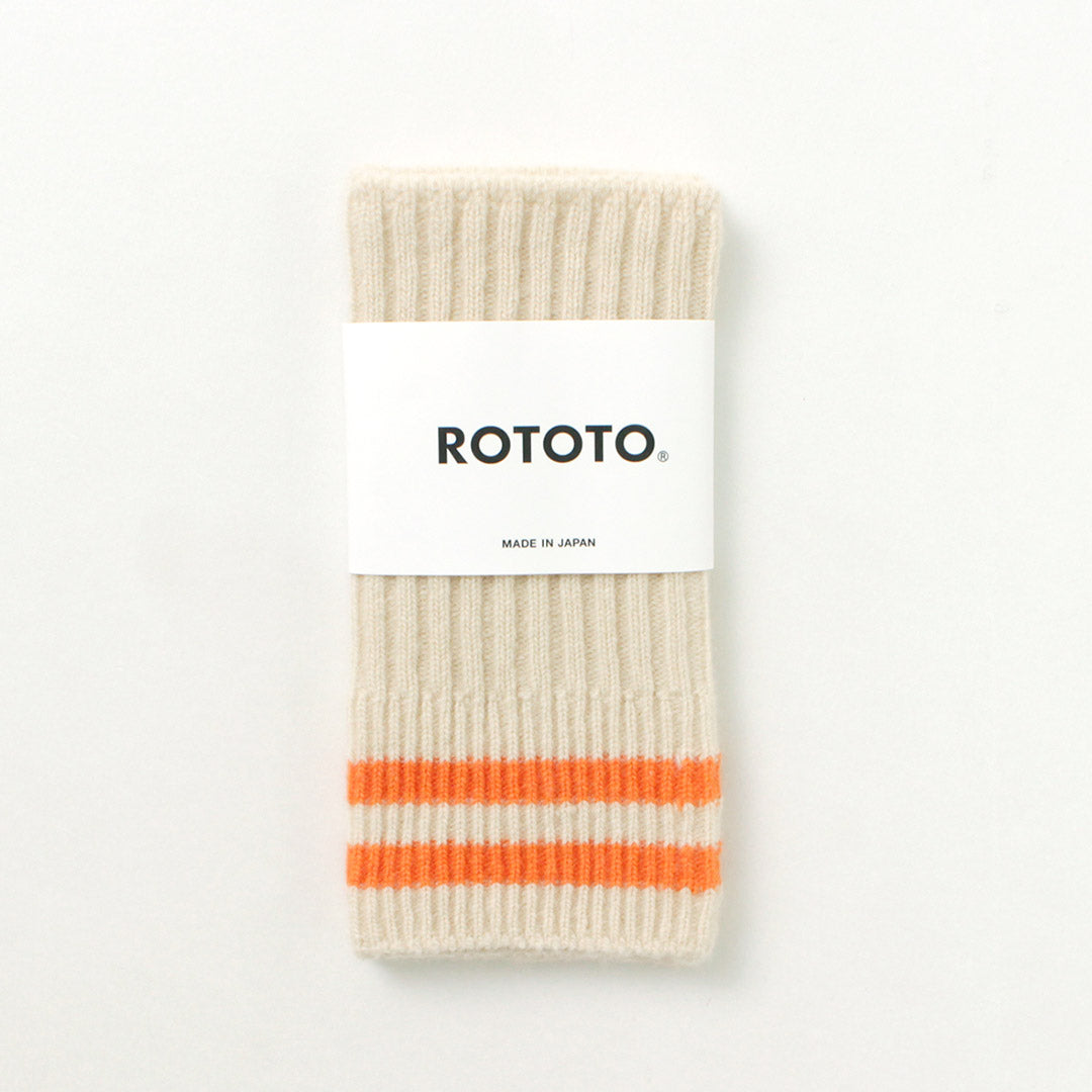 【30%OFF】ROTOTO(ロトト) ストライプ シームレス ハンドウォーマー メリノラムウール