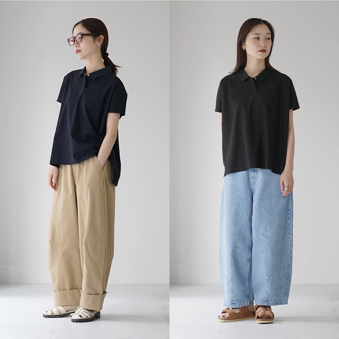 MIDIUMI(ミディウミ) ポロ ノースリーブ プルオーバー 日本製