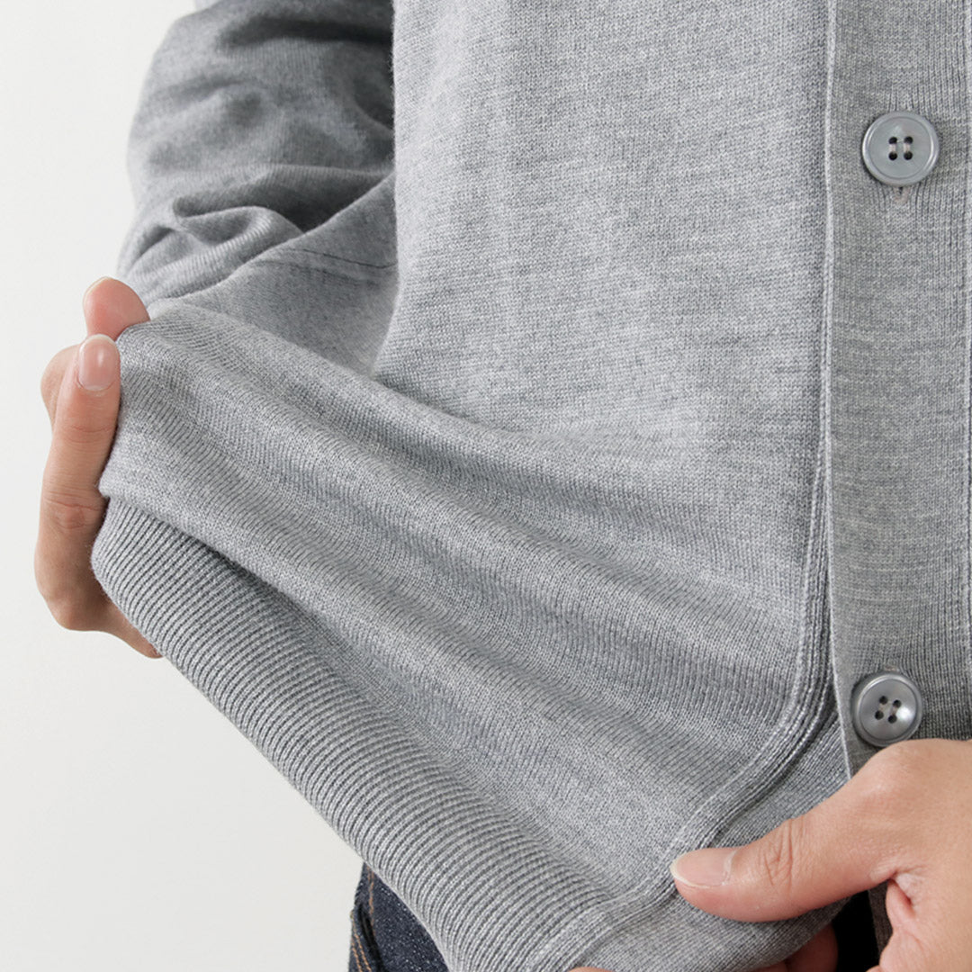 JOHN SMEDLEY(ジョンスメドレー) メリノウール 24ゲージ Vネック ニットカーディガン