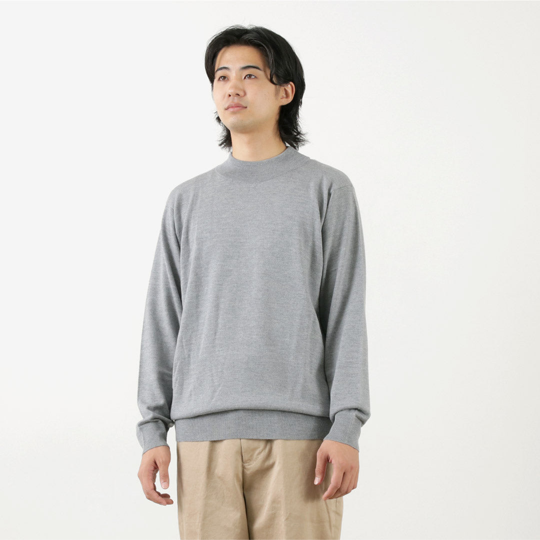 JOHN SMEDLEY(ジョンスメドレー) メリノウール 24ゲージ モックネック ニット