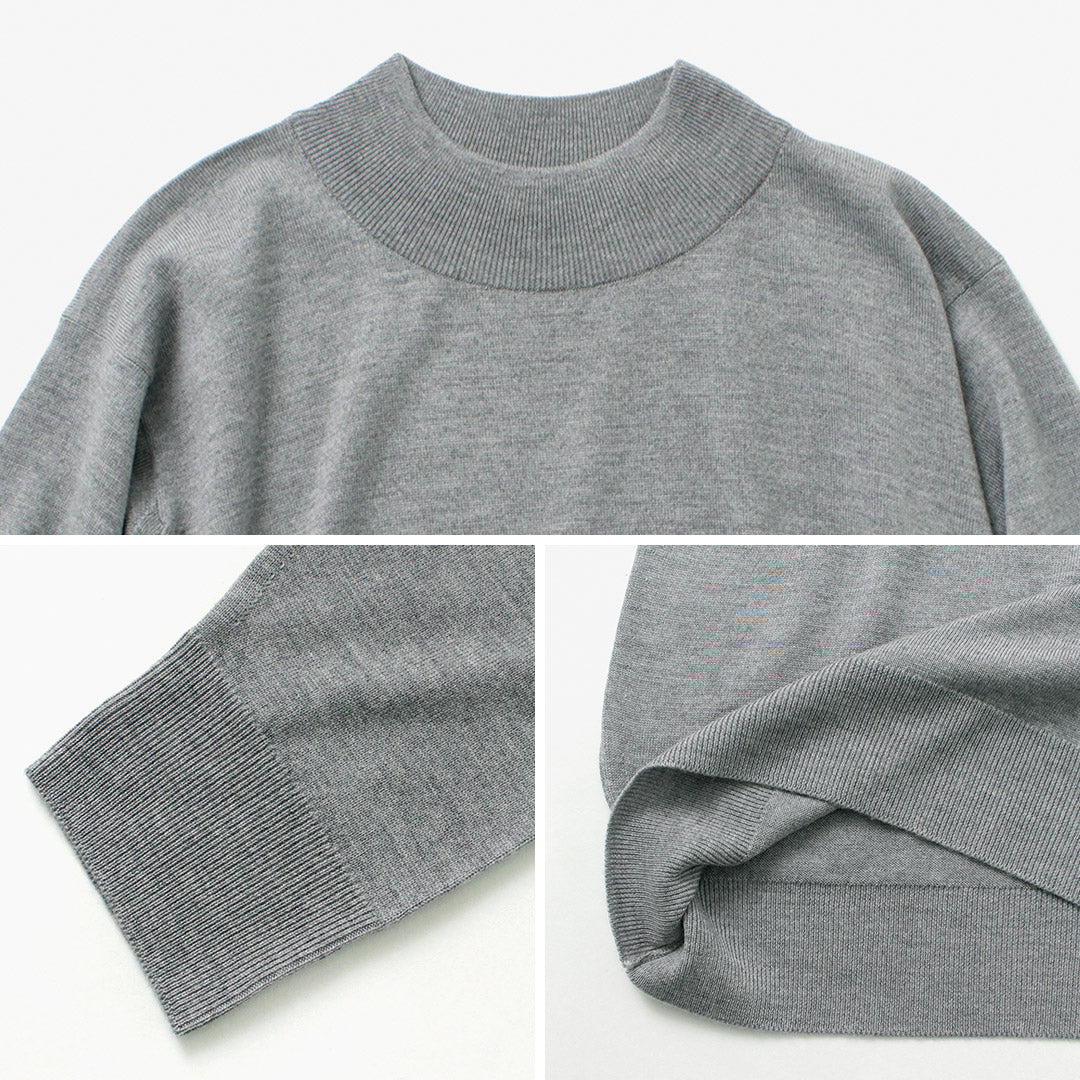 JOHN SMEDLEY(ジョンスメドレー) メリノウール 24ゲージ モックネック ニット