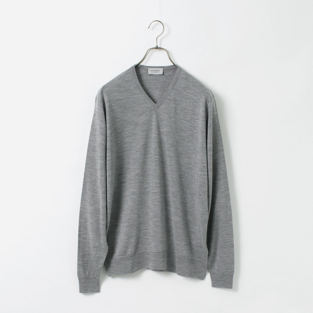 【30%OFF】JOHN SMEDLEY(ジョンスメドレー) メリノウール 30ゲージ Vネック ニット MODERN FIT