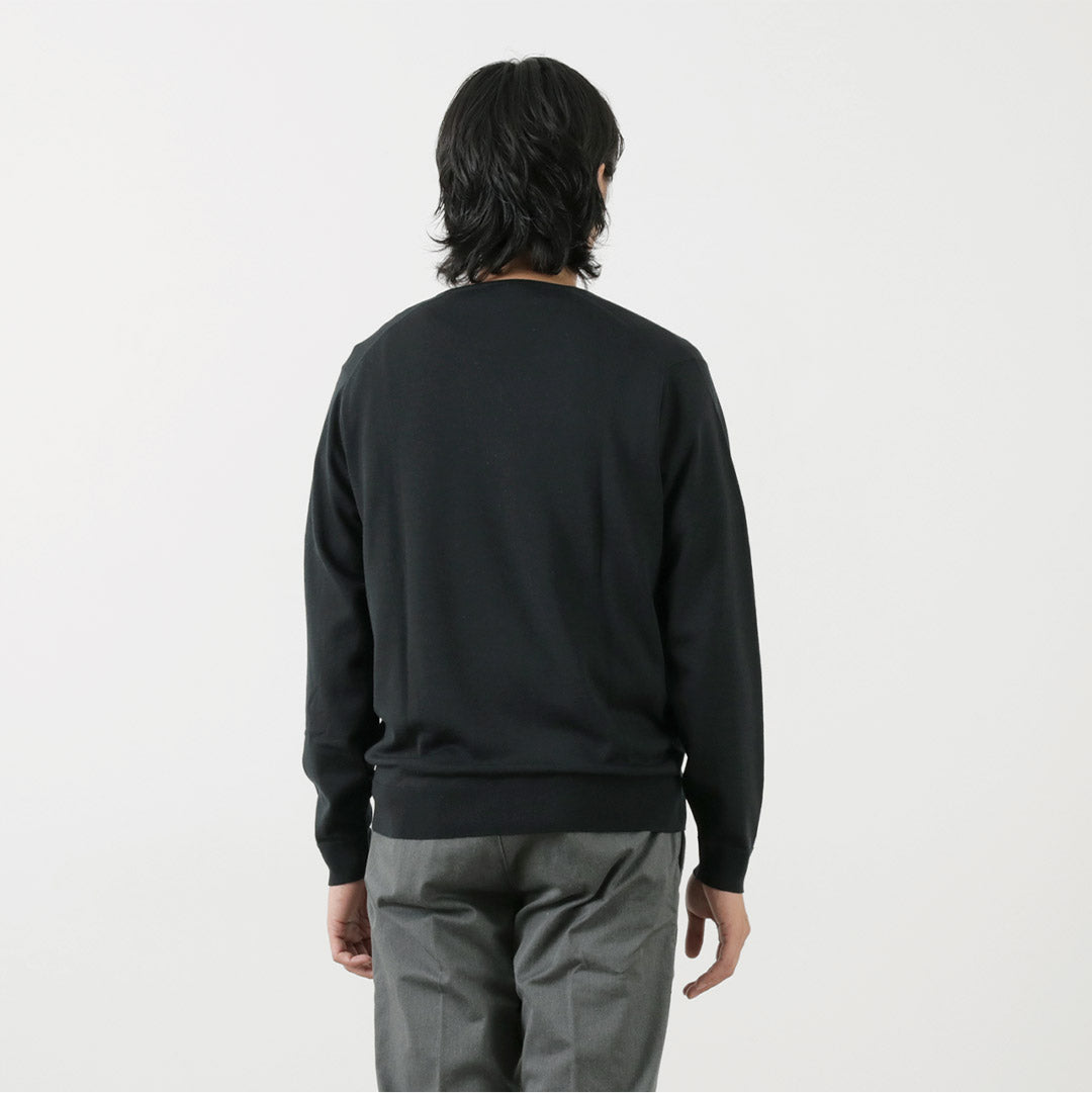 【30%OFF】JOHN SMEDLEY(ジョンスメドレー) メリノウール 30ゲージ Vネック ニット MODERN FIT