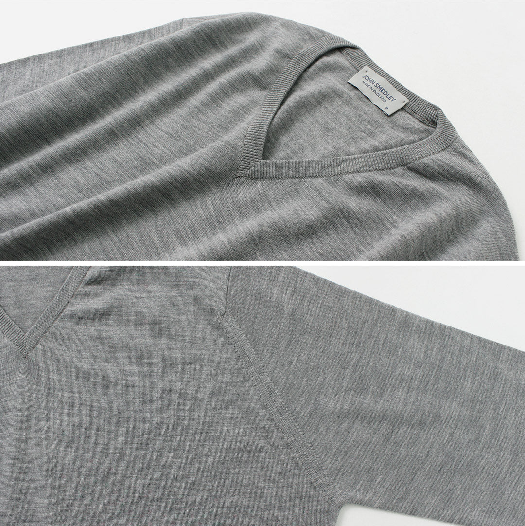 【30%OFF】JOHN SMEDLEY(ジョンスメドレー) メリノウール 30ゲージ Vネック ニット MODERN FIT