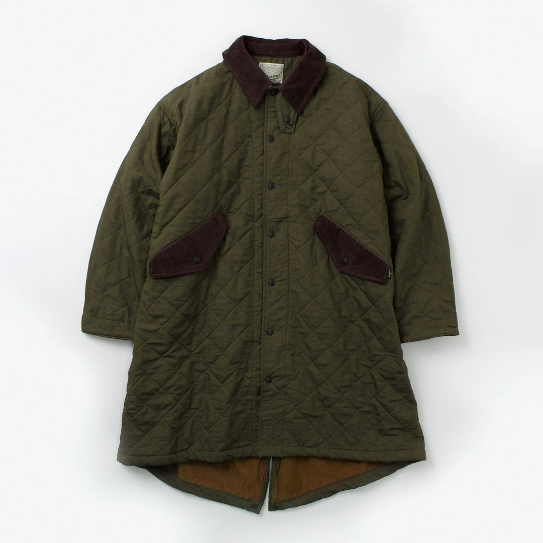 GOHEMP（ゴーヘンプ） サープラス ジョッキーコート / メンズ ロング ジャケット ヘンプコットン キルティング フリース コーデュロイ  SURPLUS JOCKEY COAT