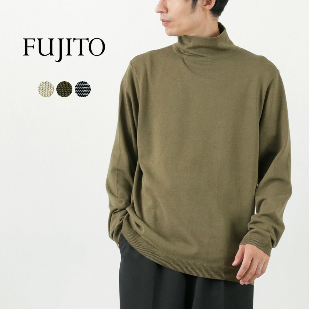 【30%OFF】FUJITO(フジト) タートルネックニット