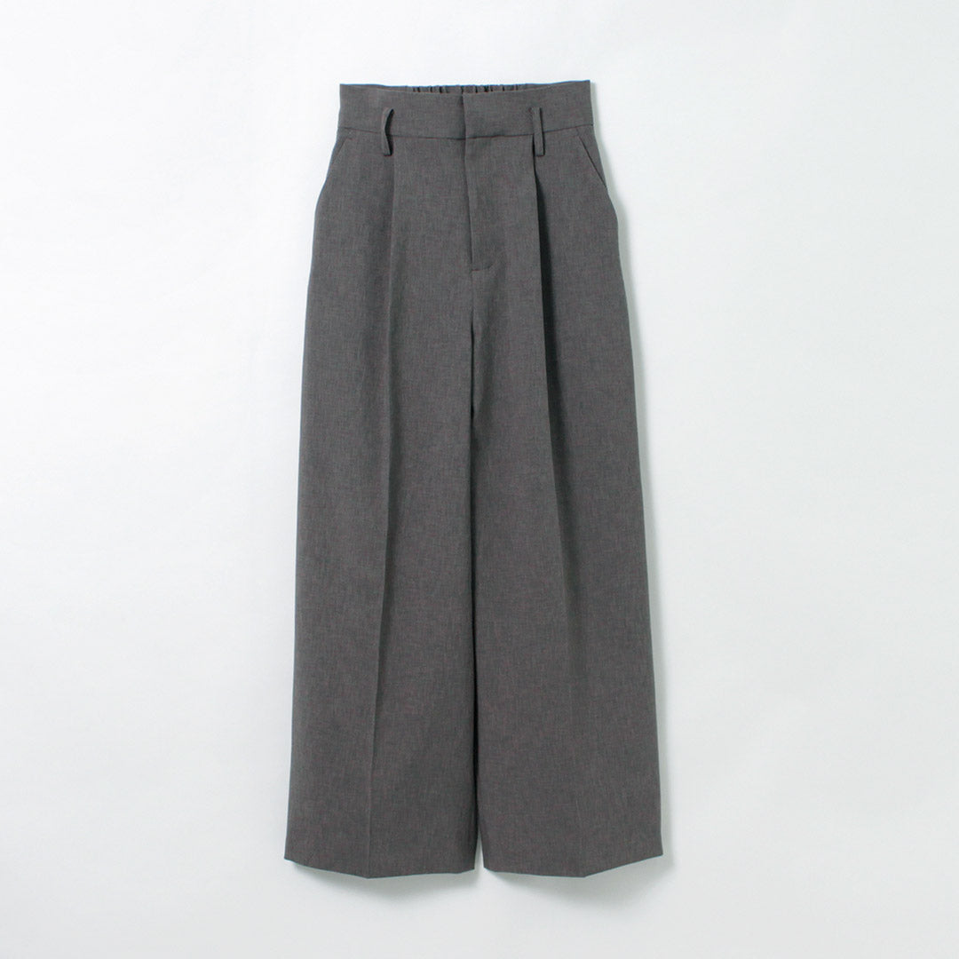【40%OFF】MIDIUMISOLID(ミディウミソリッド) ハイウエスト タックパンツ