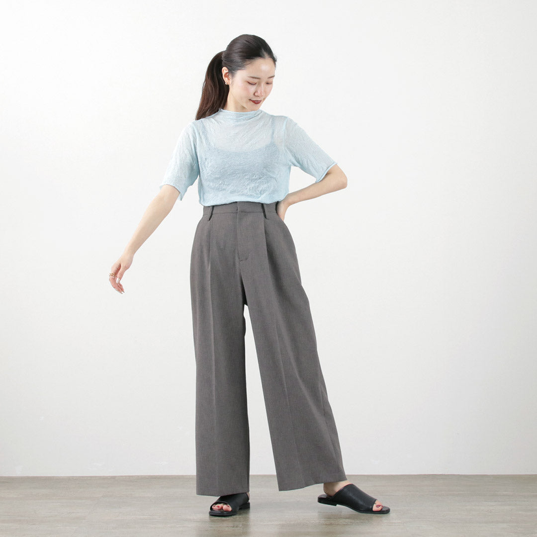 【40%OFF】MIDIUMISOLID(ミディウミソリッド) ハイウエスト タックパンツ