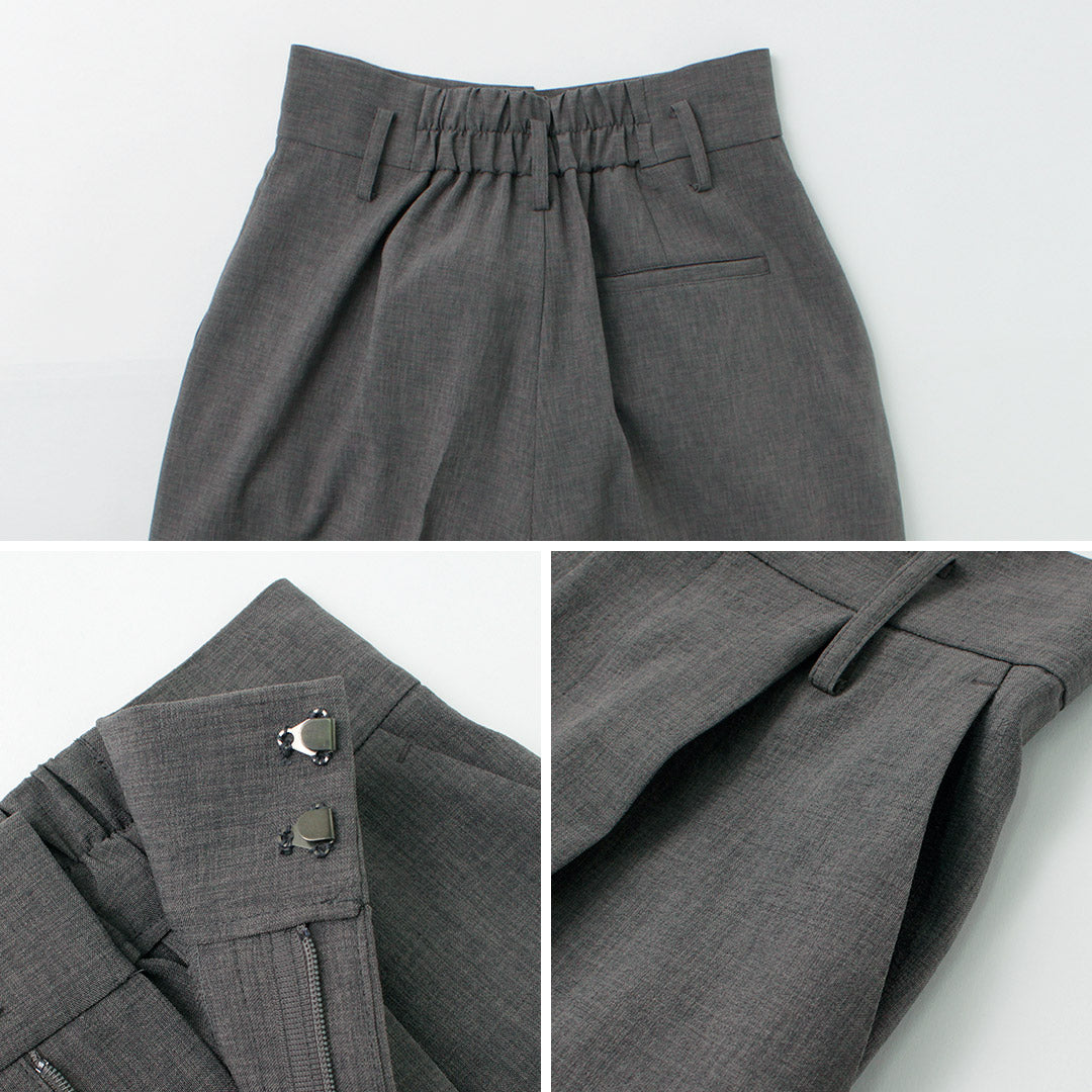 【40%OFF】MIDIUMISOLID(ミディウミソリッド) ハイウエスト タックパンツ