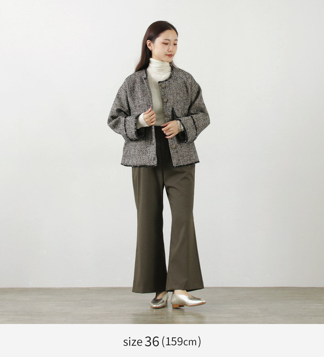 【50%OFF】MIDIUMISOLID(ミディウミソリッド) ハイウェスト フレアパンツ