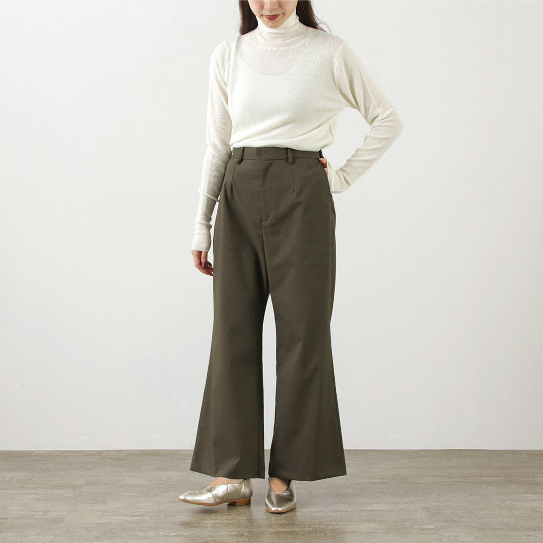 【50%OFF】MIDIUMISOLID(ミディウミソリッド) ハイウェスト フレアパンツ