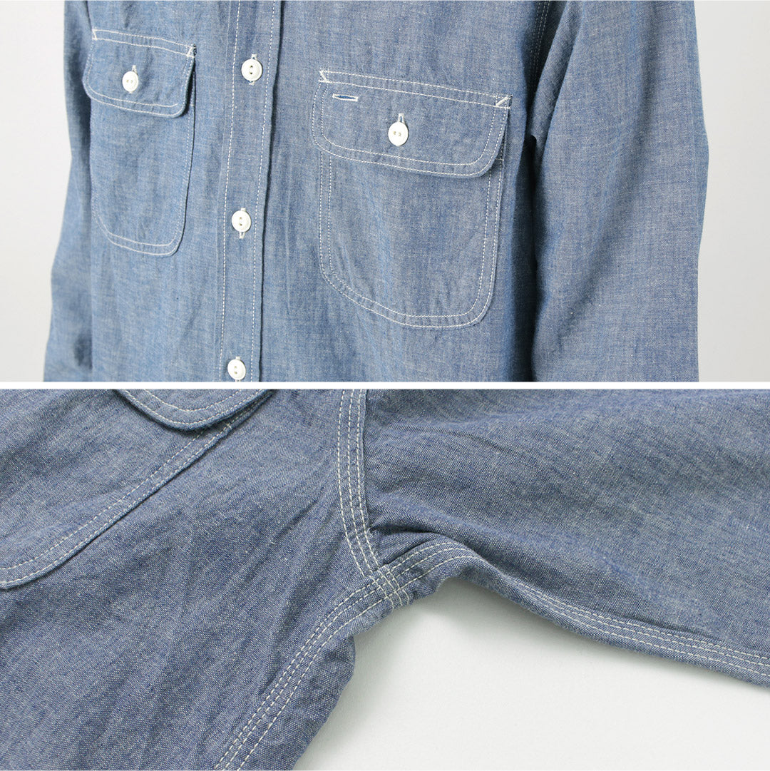 FOB FACTORY(FOBファクトリー) F3494 シャンブレー ワークシャツ