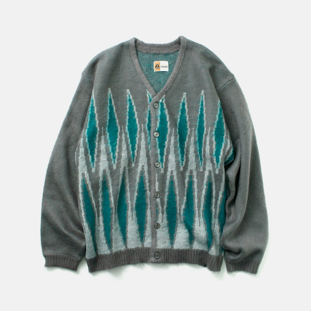 TOWN CRAFT(タウンクラフト) ヴィンテージパターン シャギー カーディガン