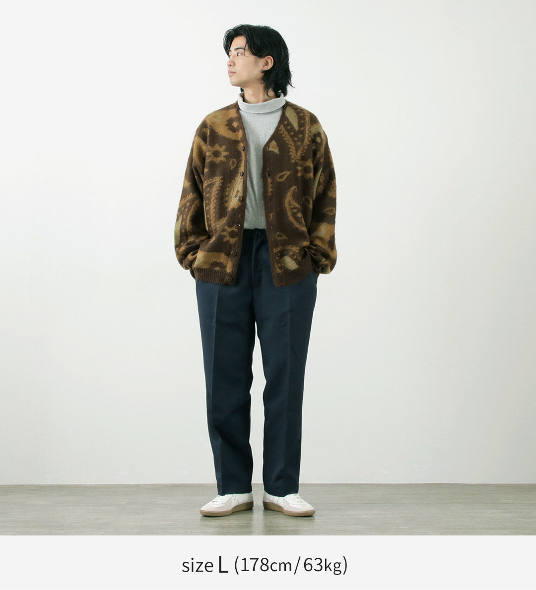 TOWN CRAFT(タウンクラフト) ヴィンテージパターン シャギー カーディガン