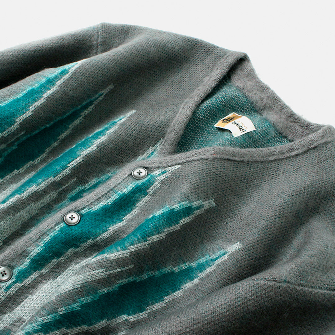 TOWN CRAFT(タウンクラフト) ヴィンテージパターン シャギー カーディガン