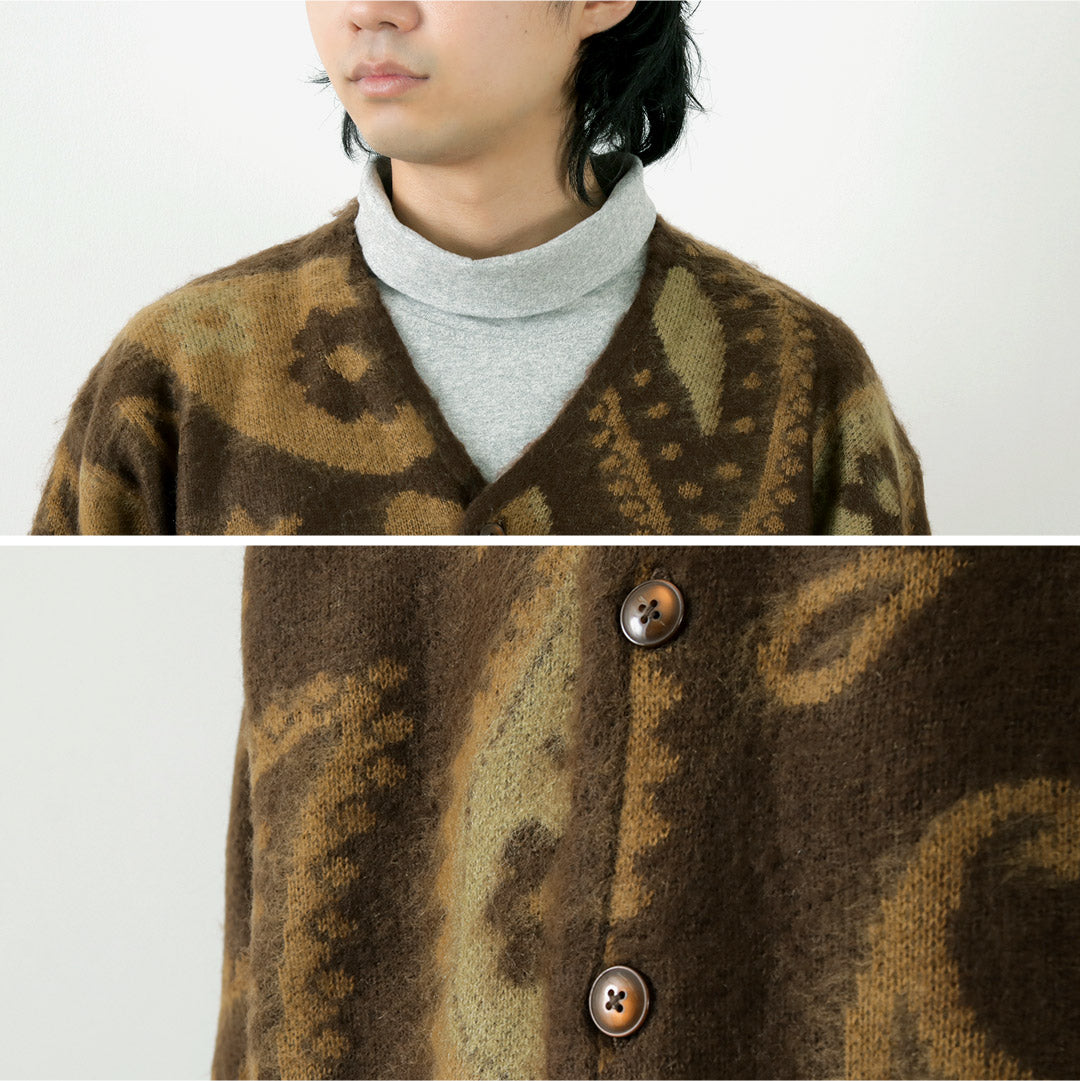 TOWN CRAFT(タウンクラフト) ヴィンテージパターン シャギー カーディガン