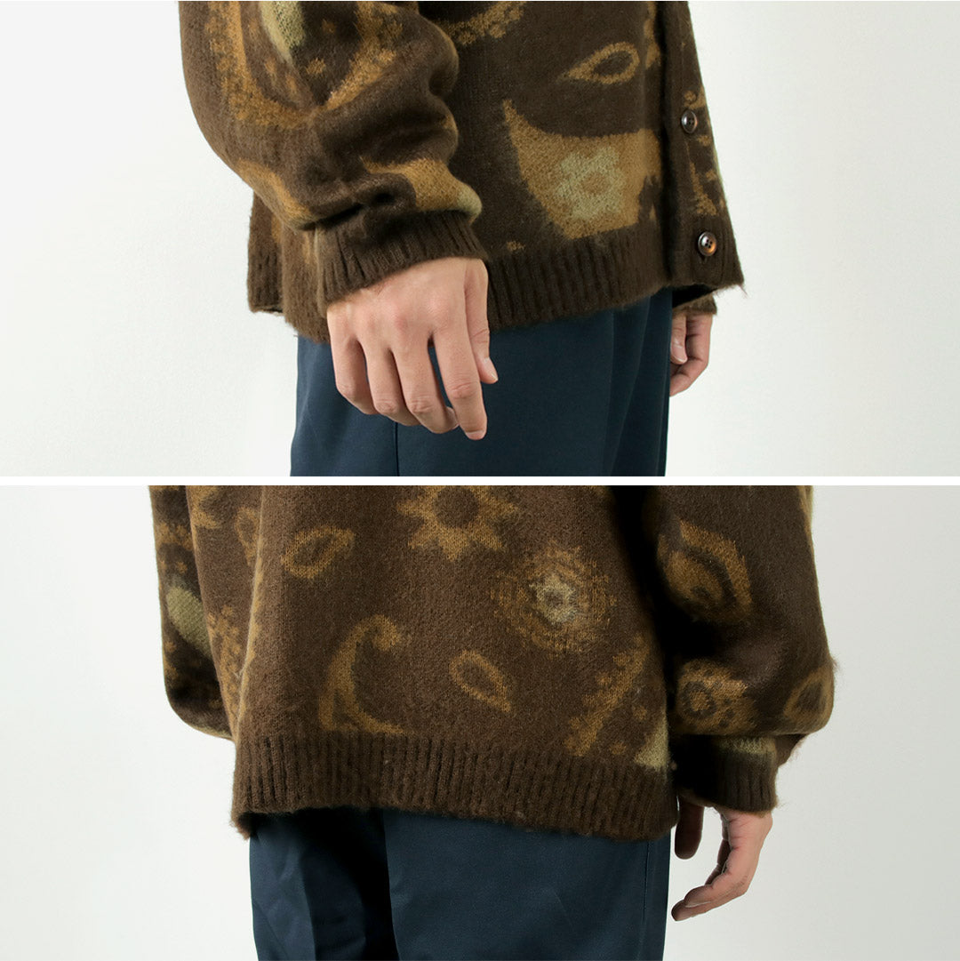 TOWN CRAFT(タウンクラフト) ヴィンテージパターン シャギー カーディガン