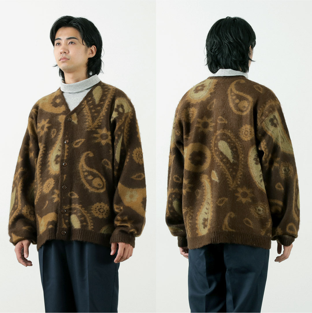 TOWN CRAFT(タウンクラフト) ヴィンテージパターン シャギー カーディガン