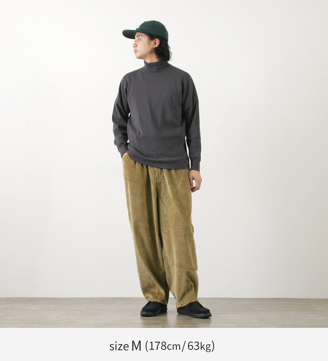 【30%OFF】SLOW HANDS(スローハンズ) ワイドコーデュロイ プーフィ タックパンツ