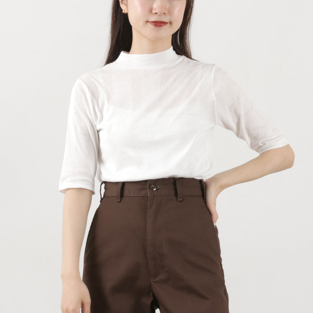 ROBERT P.MILLER(ロバートピーミラー) シアー パネルリブ ハーフスリーブ TEE