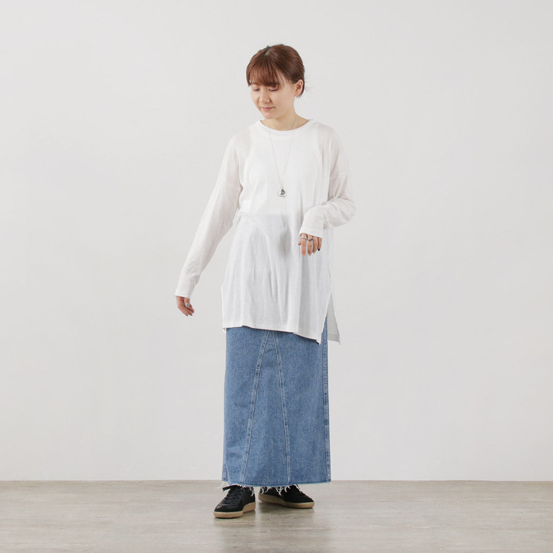 ROBERT P.MILLER(ロバートピーミラー) シアー パネルリブ クルー ロングスリーブ TEE