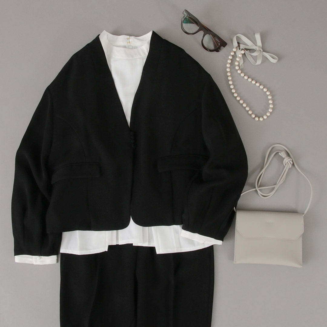 WHYTO.(ホワイト) フロント プリーツ ブラウス