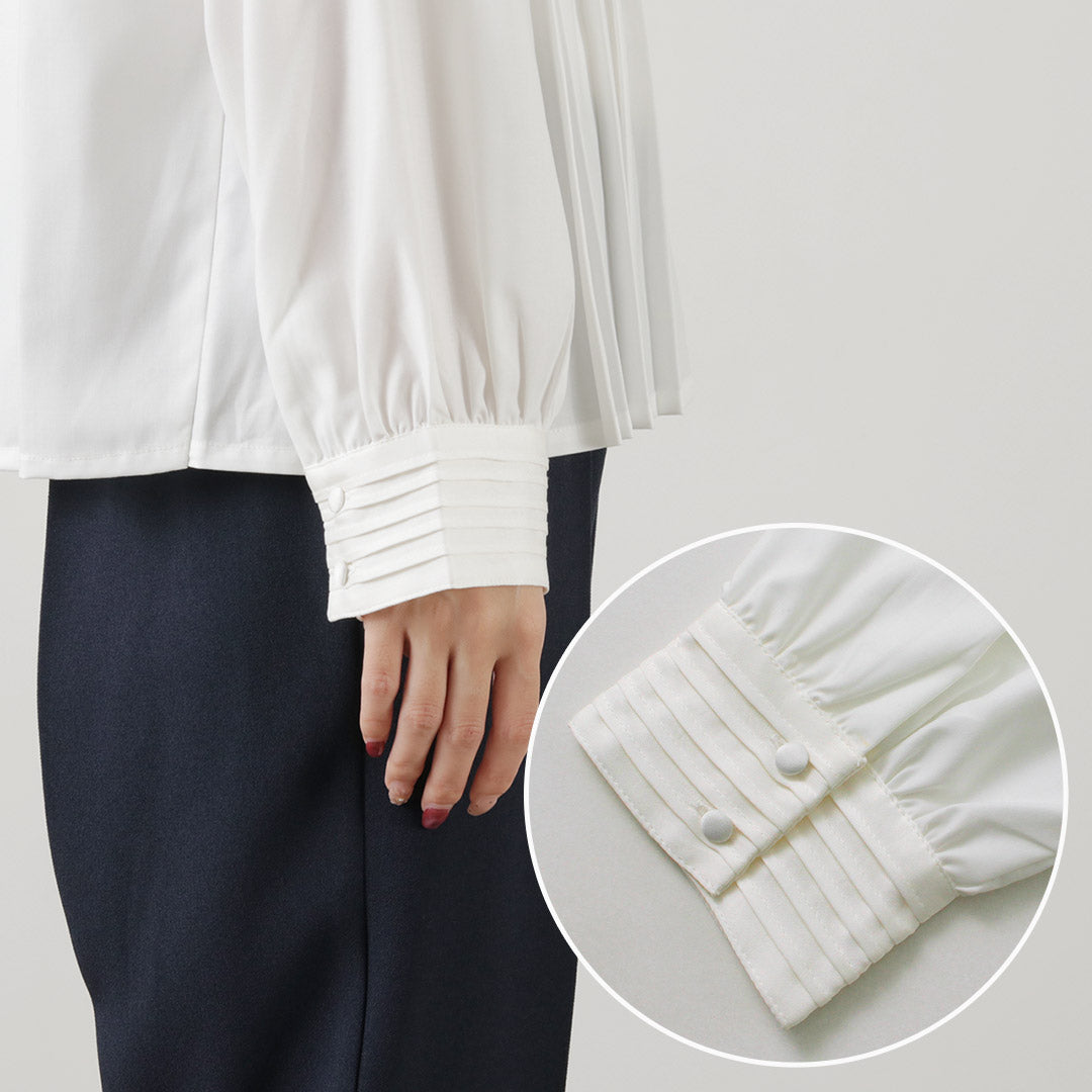 WHYTO.(ホワイト) フロント プリーツ ブラウス