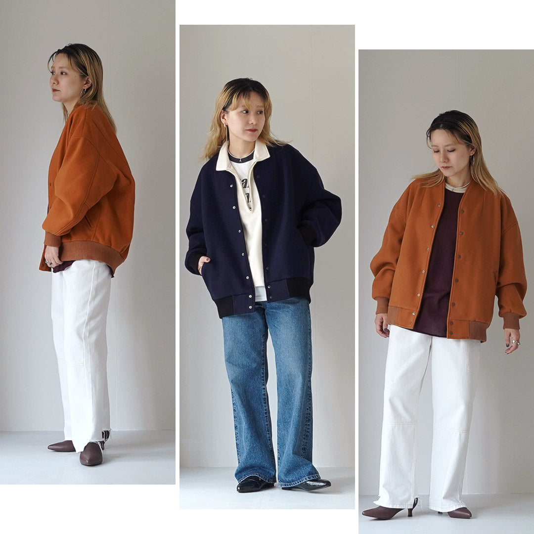 KHA:KI(カーキ) カラーレス バーシティージャケット