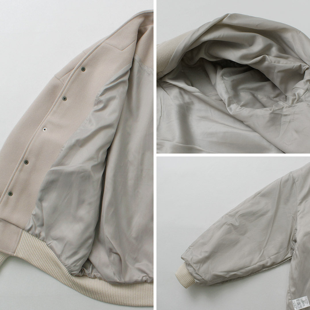 KHA:KI(カーキ) カラーレス バーシティージャケット