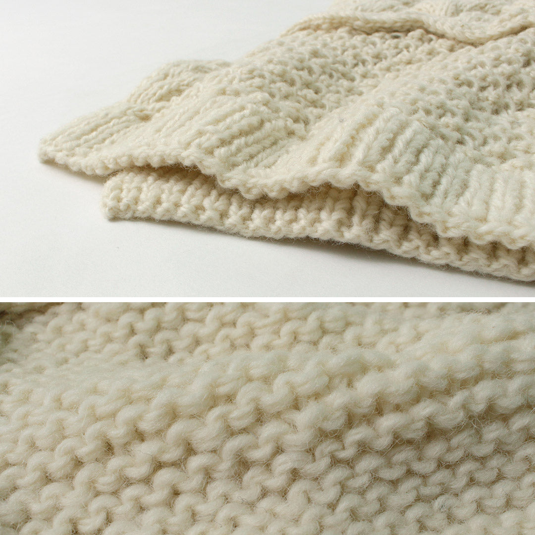 【30%OFF】KHA:KI(カーキ) ハンドニット ケーブル ベスト