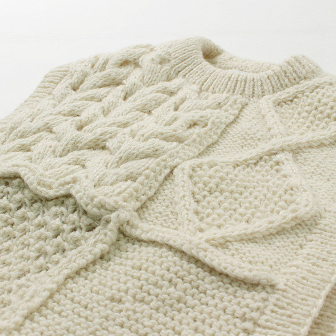 【30%OFF】KHA:KI(カーキ) ハンドニット ケーブル ベスト