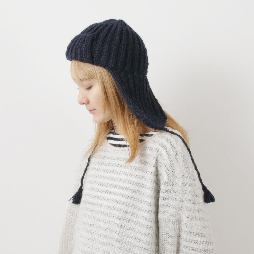 【20%OFF】KHA:KI(カーキ) ハンドニット フライトキャップ