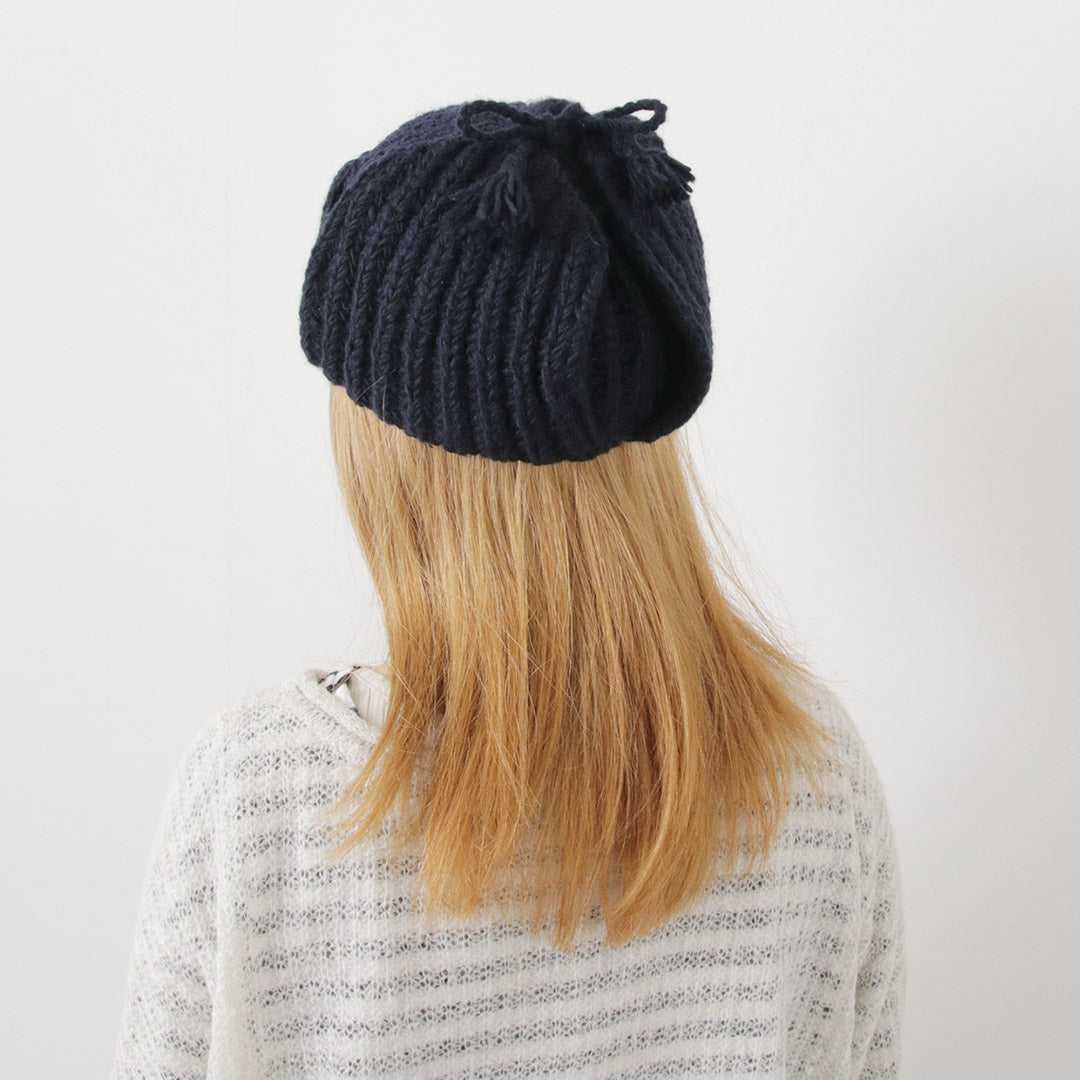 【20%OFF】KHA:KI(カーキ) ハンドニット フライトキャップ