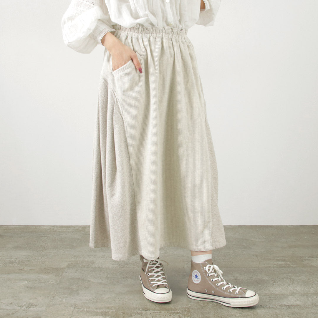 TUMUGU(ツムグ) ドッキング コーデュロイ スカート