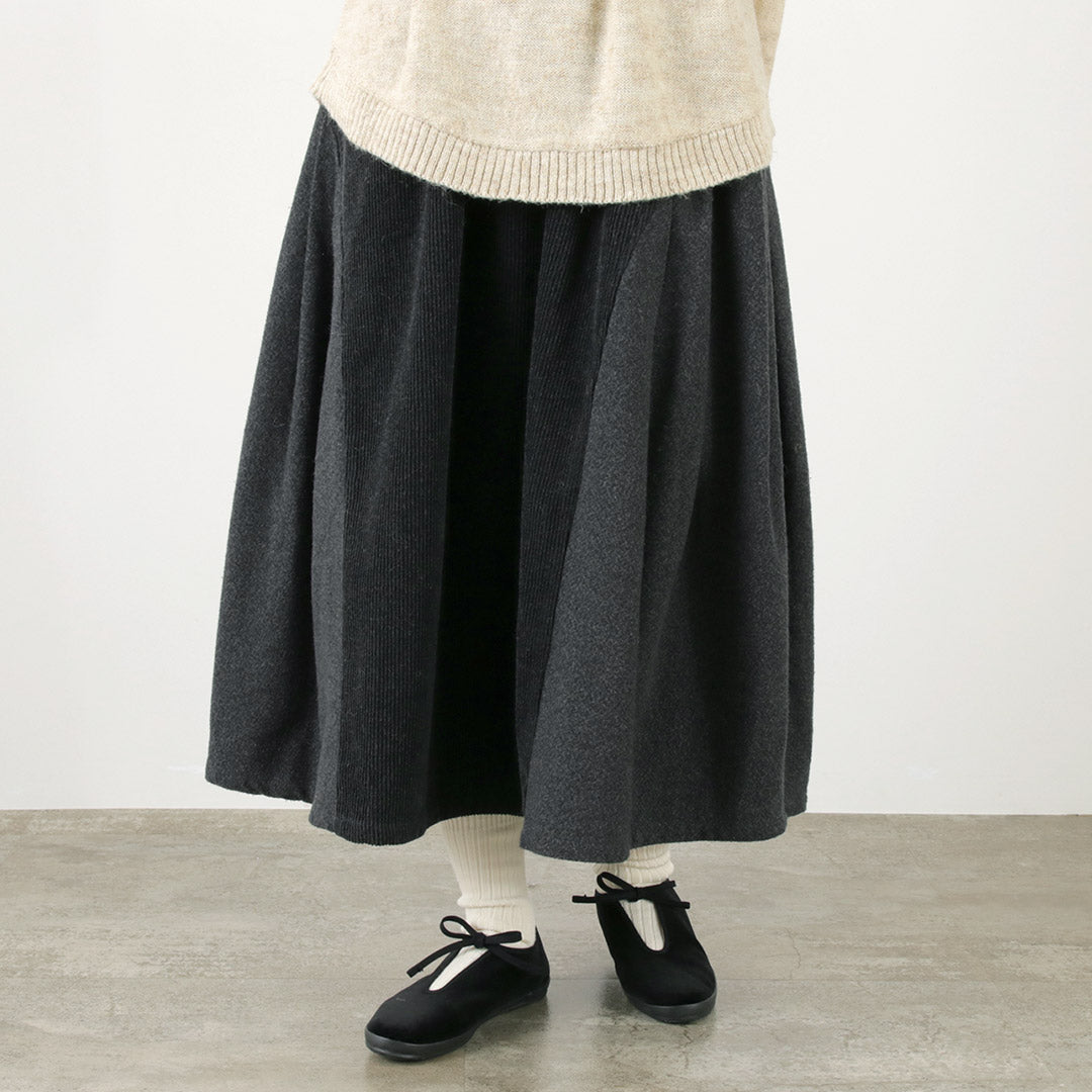 TUMUGU(ツムグ) ドッキング コーデュロイ スカート